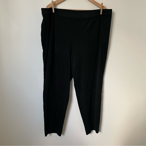 J. Jill Wearever Smooth-fit Faux-suede Slim-Leg Pant Black Size 2X Office Pant - Picture 2 of 5